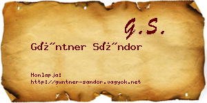 Güntner Sándor névjegykártya